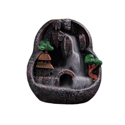 Bruciatore di incenso a cascata ecologico Decorazione della stanza anti-intasamento Bruciatore di incenso a cascata di montagna vintage Decorazione della stanza per yoga