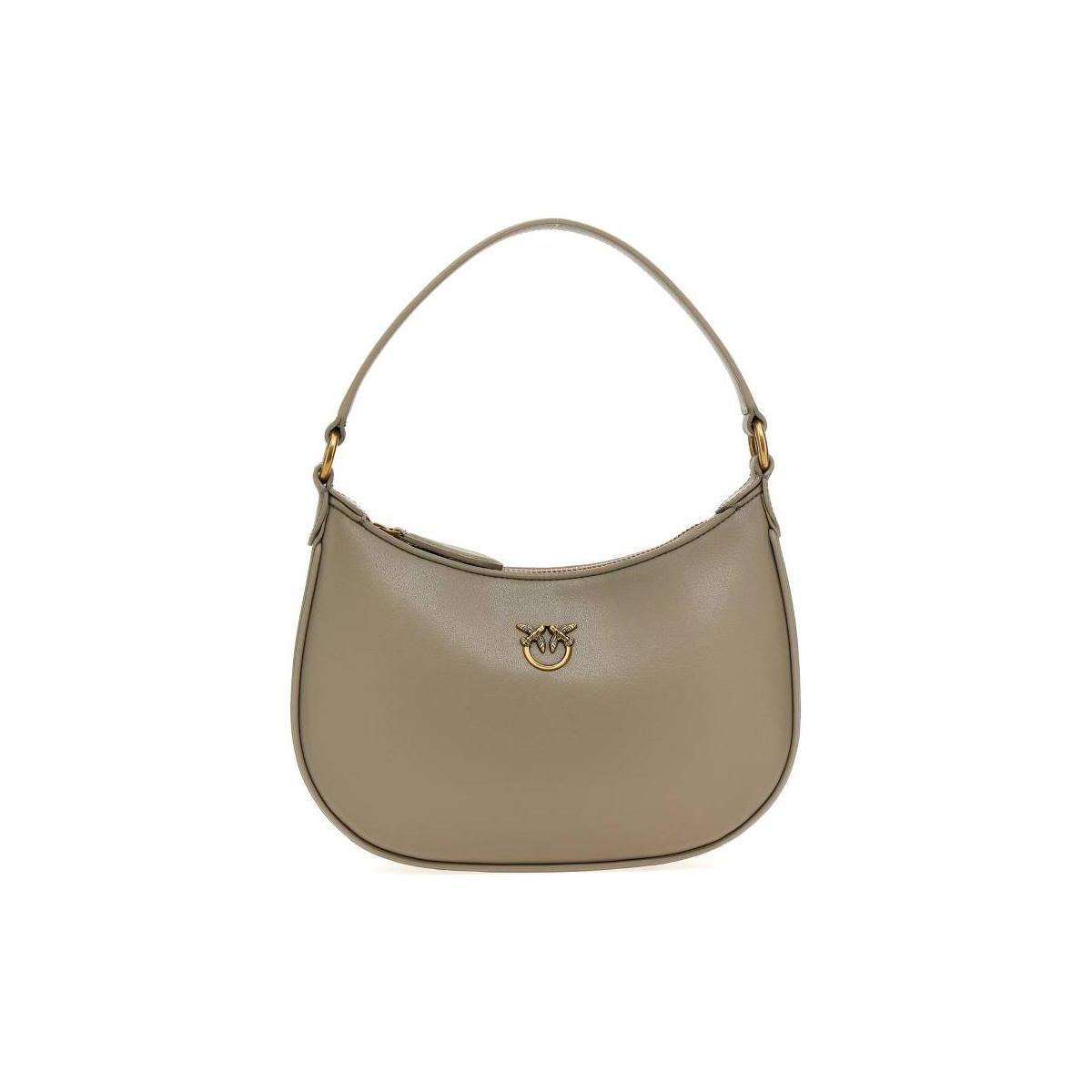 

New PINKO Half Moon Series Calfskin Handbag, Shoulder Bag Women s Beige 101523-A0F1-I68Q 24.9*7.1*15.0CM