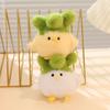 Cartoon Vegetables Chicken Key Bag Pendant Pressing Sound Yellow White Animals Plush Funny Toys Girls  Birthday Gifts Home Decor
