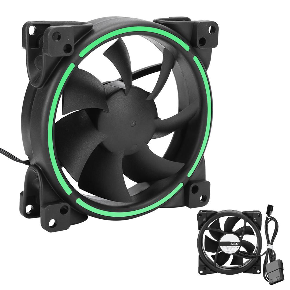 12V 24CFM LED Cooling Fan 1500RPM Silent CPU Cooler Computer Chassis Radiator