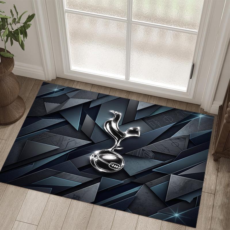 Tottenham Hotspur Design Crystal Velvet Carpet Cozy Non?Slip Printed Rug For Bedroom Living Room Entrance