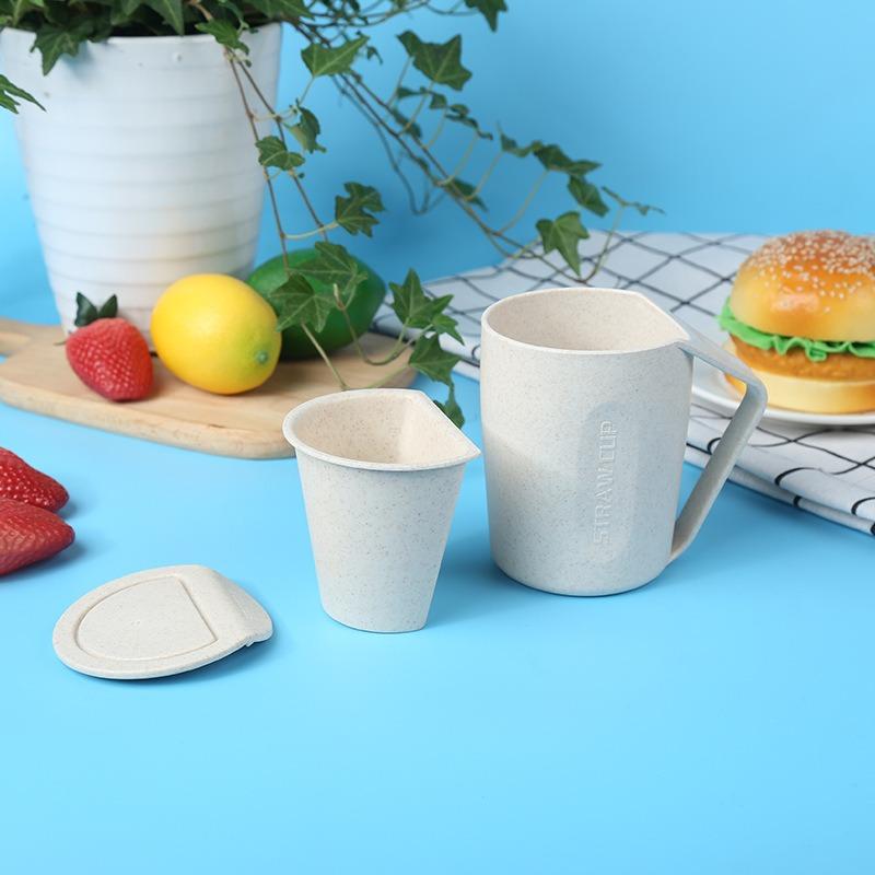 Wheat Straw Creative Mouthwash Cup - Household Slanted-mouth Couple Cup Toothbrush Holder Drinking Cup