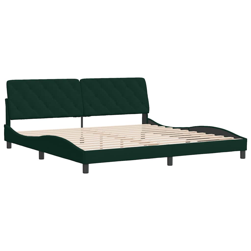 Bed Frame without Mattress Dark Green 200x200 cm Velvet