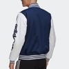 Adidas Originals Varsity Bomber Jacket With Striped Polyester Men Jackets Blue GE1346