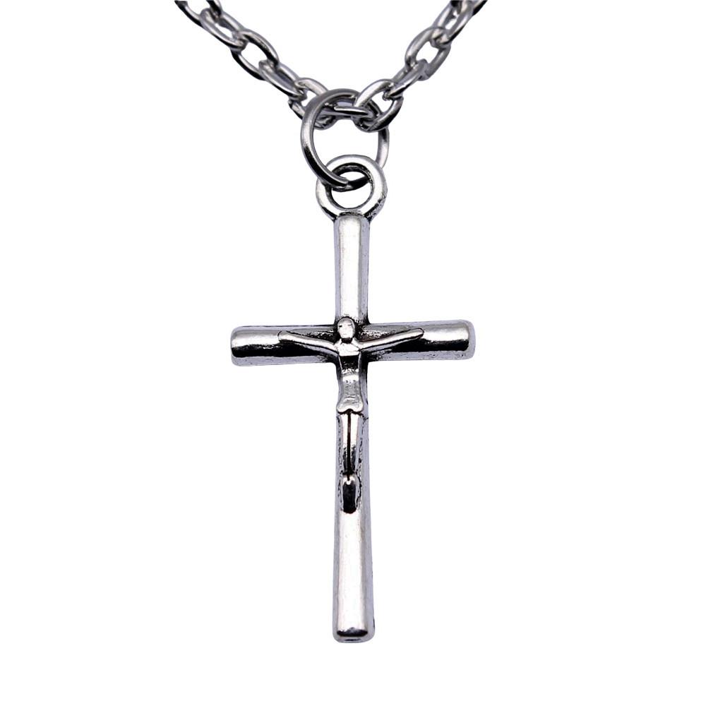 Pray Amulet Charm Necklace Cross Pendant Vintage Halloween Witchy Jewelry 43cm Chain