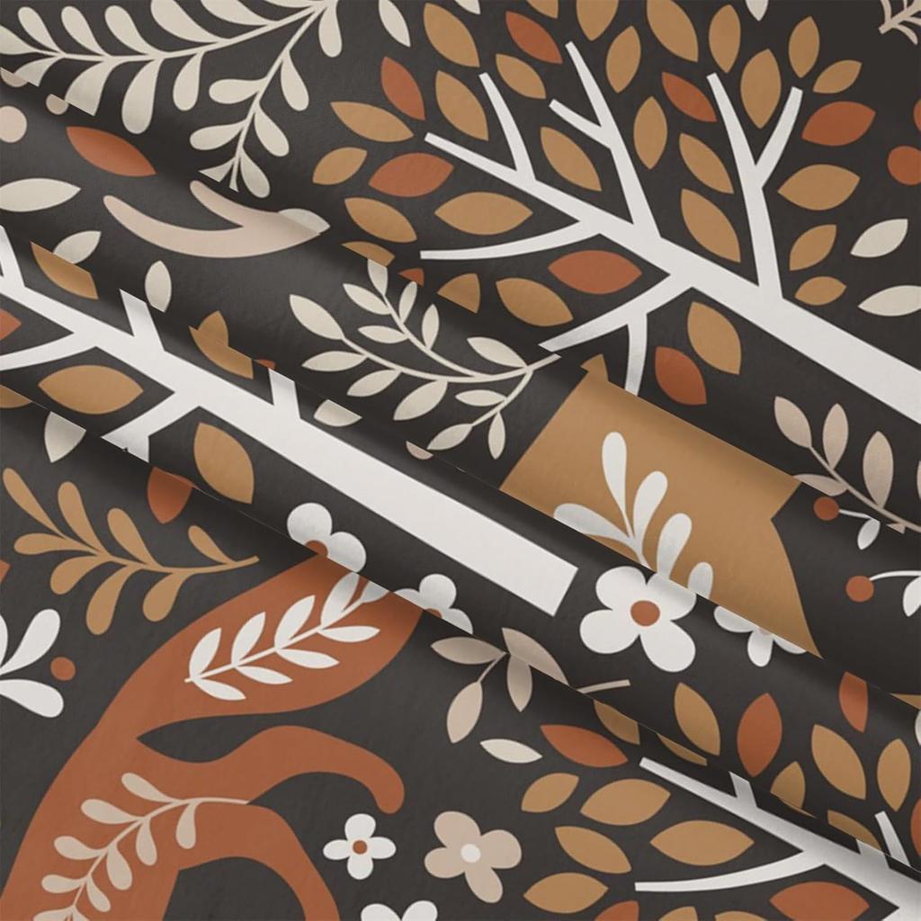 Renaiss Rustic Cabin Shower Curtain Brown Woodland Farmhouse Bath Curtain Hunting Deer Bear Elk Forest Wild Safair Bathroom Decor Animal Shower