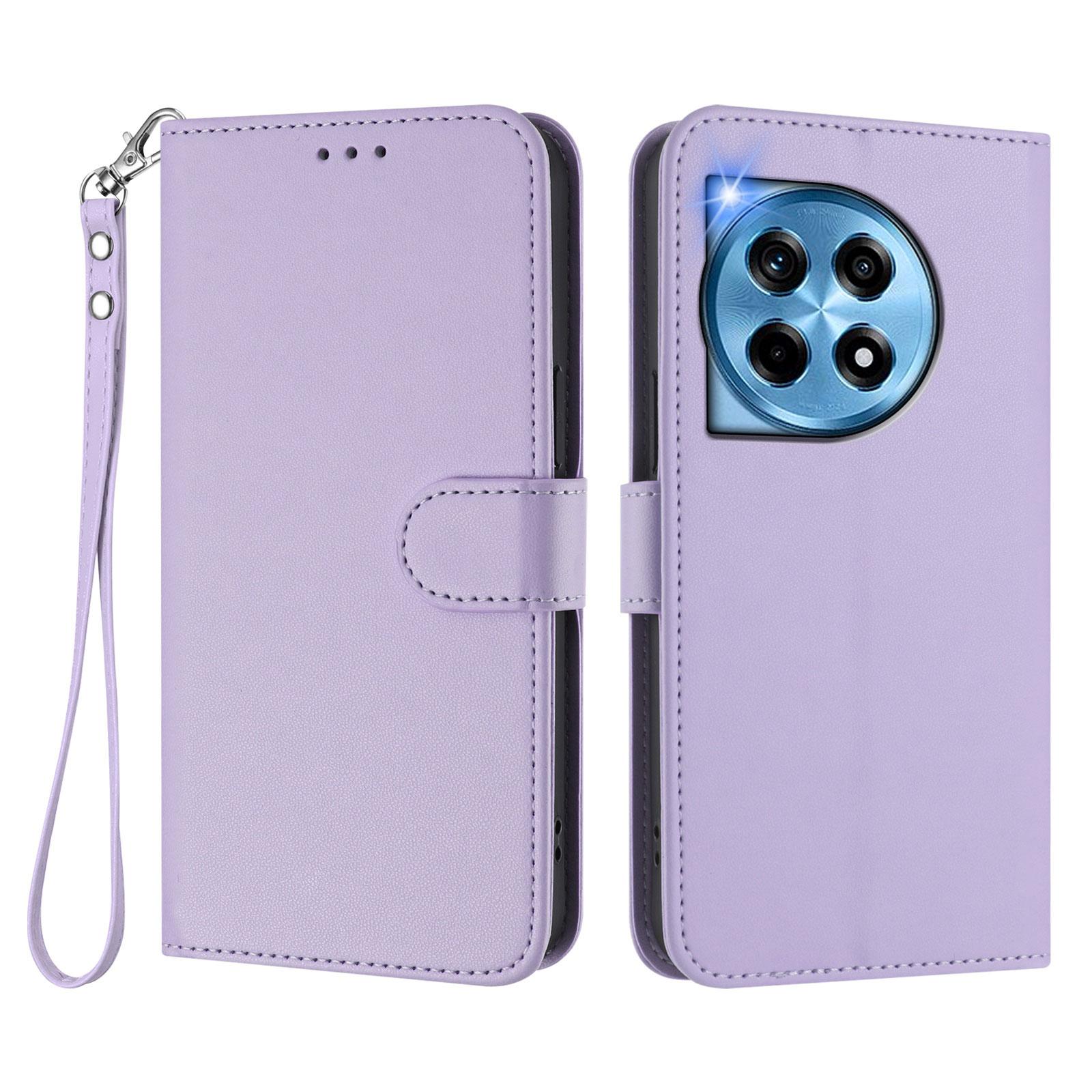 

For OnePlus 12 5G Leather Case Wallet Stand Phone Cover with Wrist Strap H