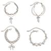 PuRui Fashion 4 Styles copper Color Double Layer Adjustable Bracelet for Women Hollow Out Bowknot Heart Star Pendant Zircon