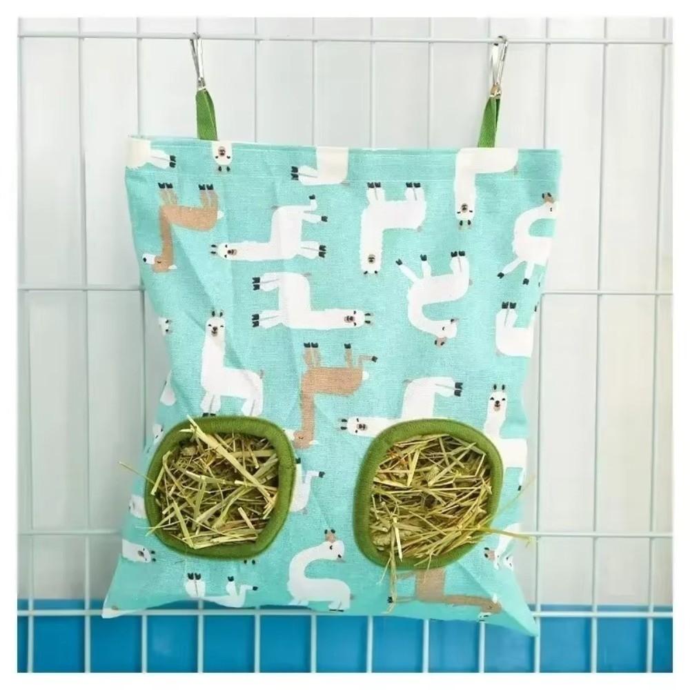 2/3 Löcher Kleintier Futterbeutel Kaninchenohren Käfigzubehör Hängender Heubeutel Hase Meerschweinchen