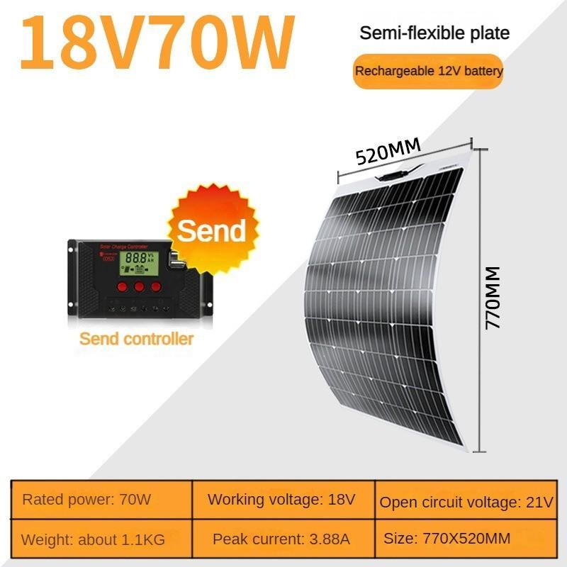New Flexible Solar Panel 18V Household Photovoltaic Module Single Crystal Solar Panel Power Generation System