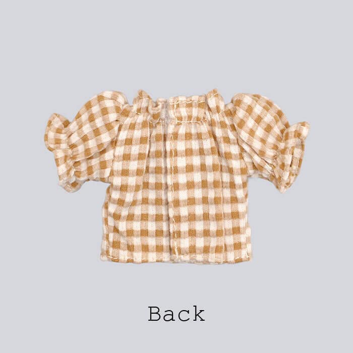 Produced by Junie Moon Dear Darling Fashion for Dolls Gingham cut and sew 22cm Brown [for doll]