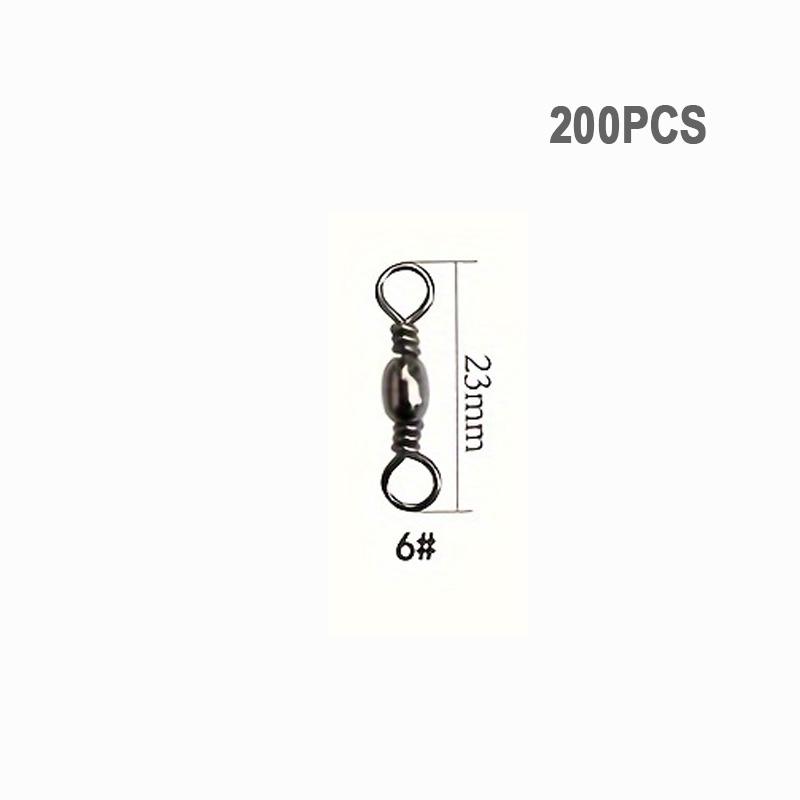 Goture 200 pz Girella a moschettone da pesca 16kg-46kg Acciaio Inossidabile Amo da pesca Girella a barilotto Attrezzatura da pesca Connettore per lenza