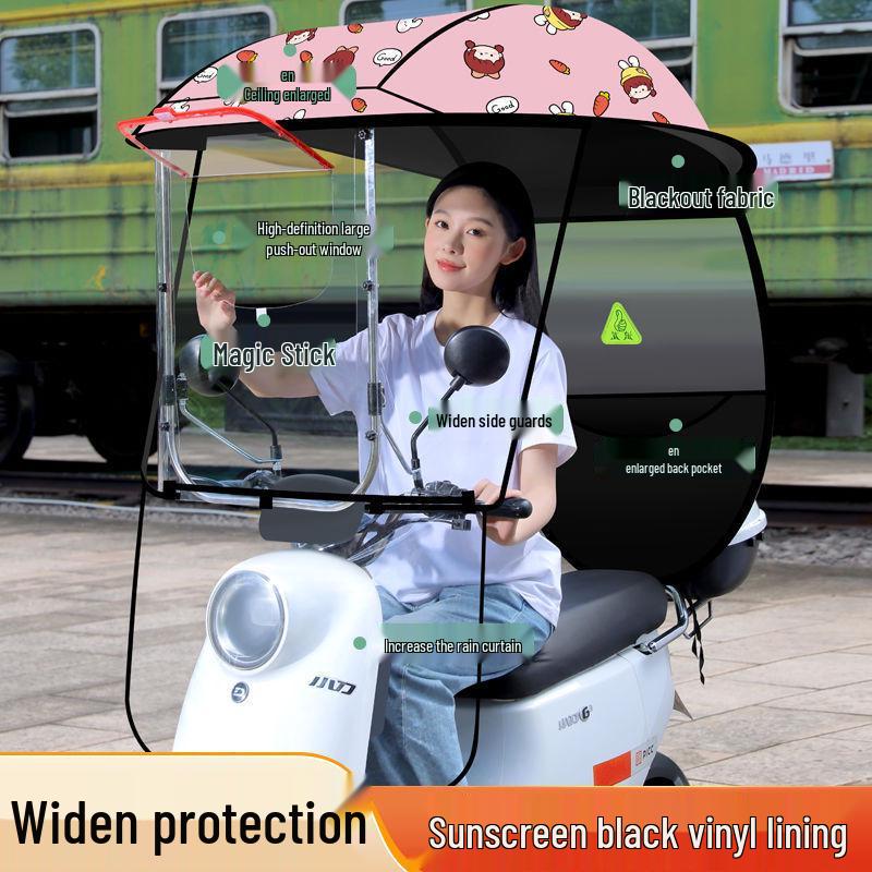 Förtjockat regntätt tak för elfordon, carport, motorcykel och trehjuling