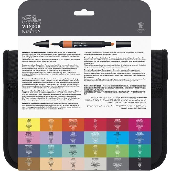 WINSOR & NEWTON Promarker Arts and Illustration Wallet - 24 Pièces