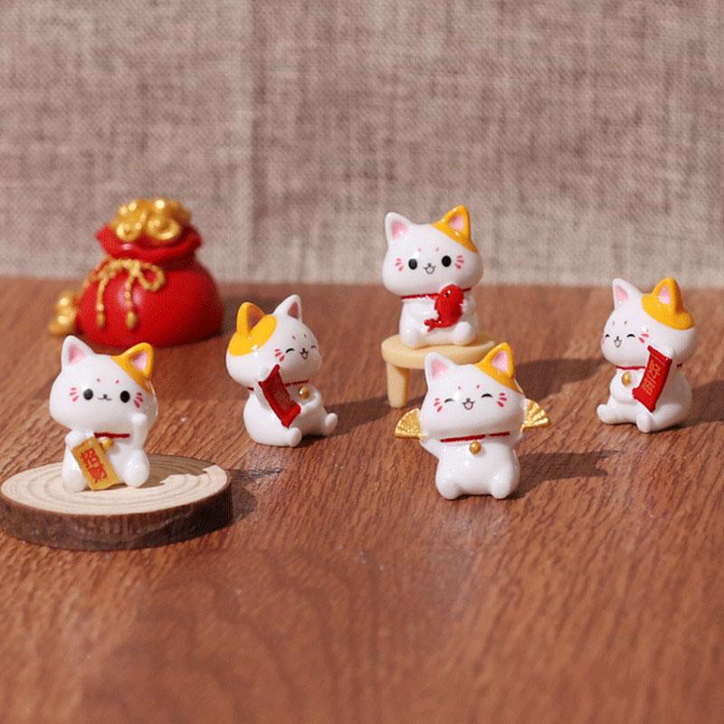 Reichtum Winkende Hand Katze Chinesische Glückskatze Cartoon Ornament Niedlich Winkender Arm Zuwinkende Glückskatze Für Home Office Dekoration