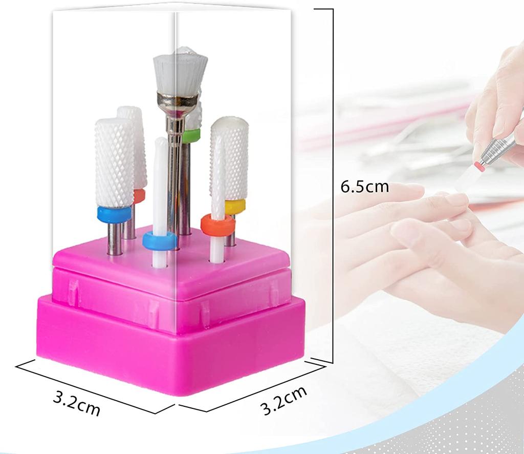 7 Pcs Ceramic Milling Cutters Set For Manicure Combined Removing Gel Polishing Nail Drill Bits Kit Tools