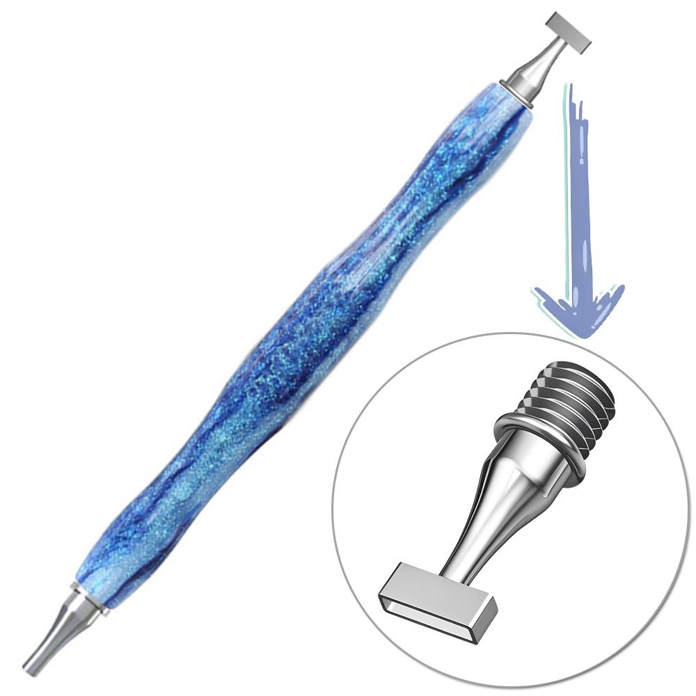 Ergonomické pero s bodcovým hrotem na malování diamantů z pryskyřice, tenký závitový hrot z nerezové oceli, vhodné pro nástroj na malování diamantů 5D