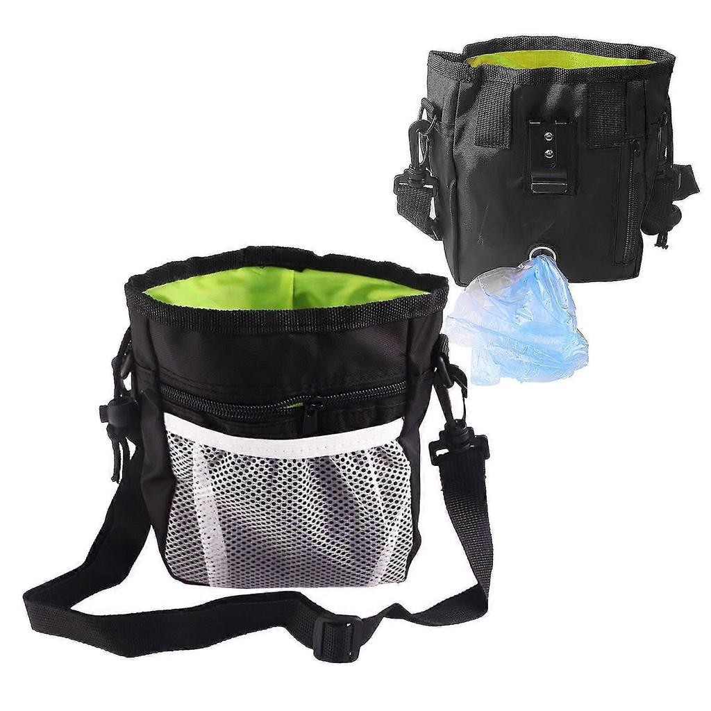 Pet Training Bag Multipurpose Large Capacity Foldable Oxford Cloth Pet Snack Pouch for Outdoor Travel Camping Black