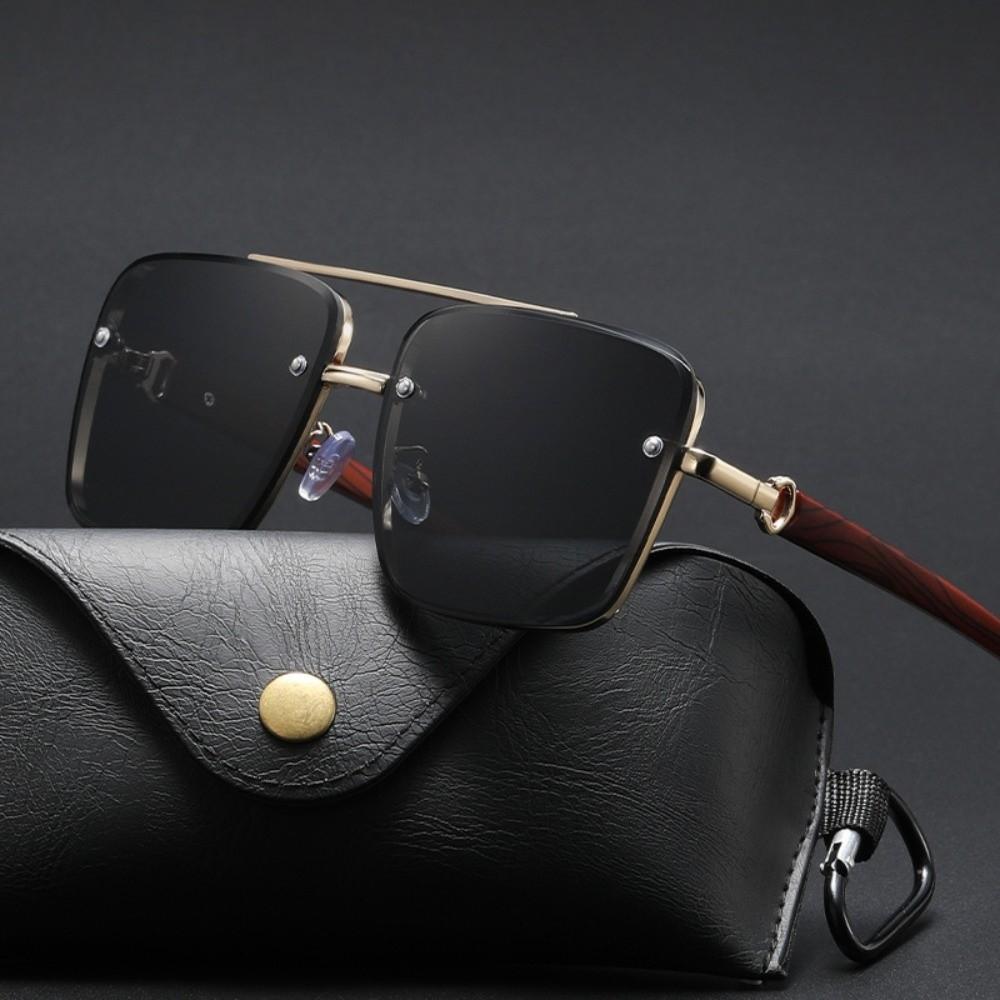 Zinc Zinc Alloy Double-bar Sunnies Eyewear Anti-UV Plain Glasses New Unisex Polarized Sunglasses  Gift