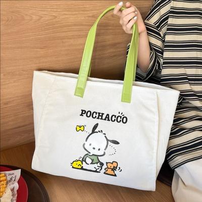 New Cute Cartoon Style Canvas Hand Bag Office Worker Large Capacity Out Commuting Women Shoulder Bag