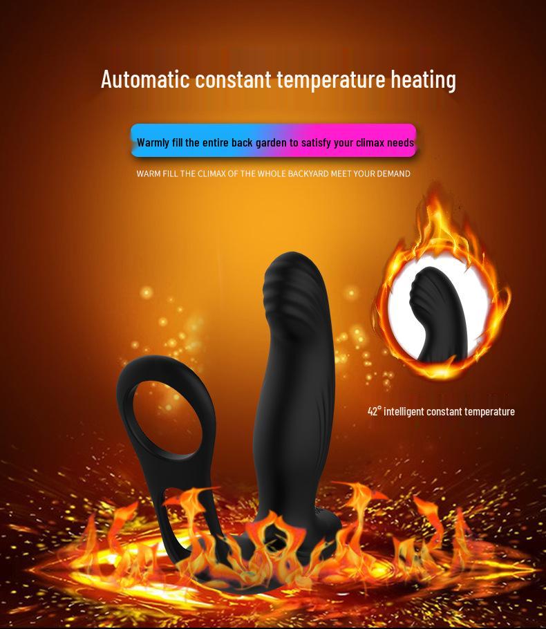 Prostata-Massagegerät & Doppelring-Analplug-Vibrator mit Heizung für Männer