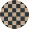Minimalist Checkerboard Round Carpet Classic Geometric Square Pattern Rug Modern Home Non-Slip Mat for Living Room Decor