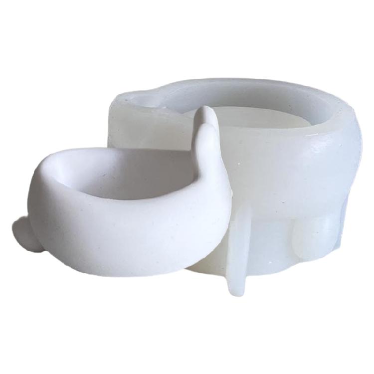 Easters Bunnies Storage Eggs Bowl Silicone Mold DIY Gypsum Cement Candle Cup Decoration Desktop Ornament Resins Mold