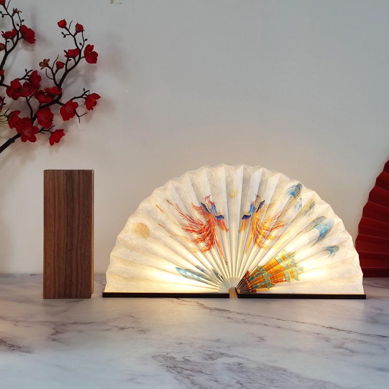 LED Fan Shaped Book Light: Creative Folding Desk Lamp & Night Light Gift