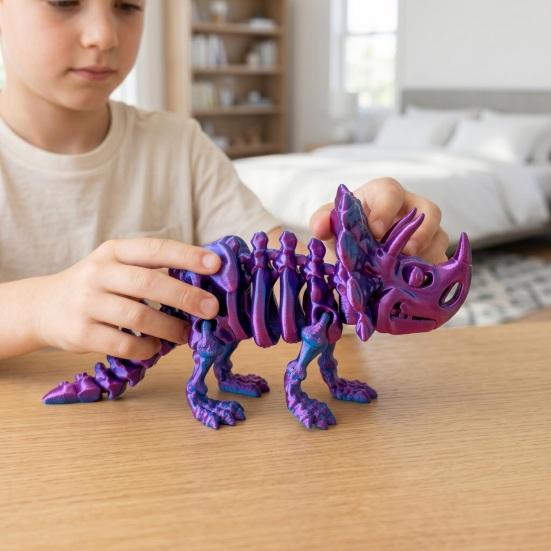 3D Printed Dinosaur Figurine Movable Joints Tyrannosaurus Mosasaur Stegosaurus Ankylosaur Pterosaur Velociraptor Model Stress Relief Dino Fidget Toy