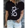 Damen V-Ausschnitt bedrucktes kurzärmeliges lässiges Mode kurzärmeliges T-Shirt