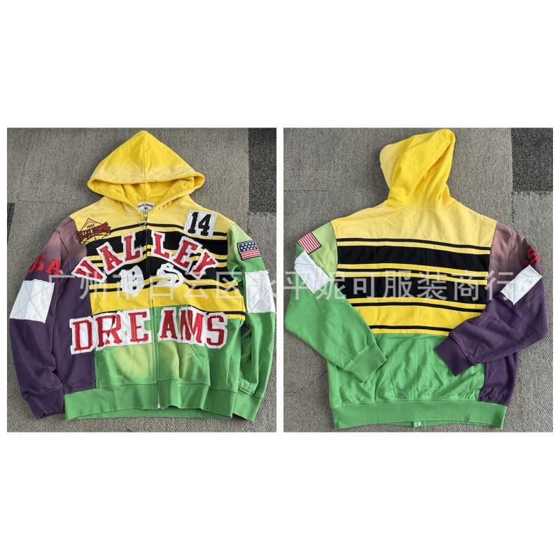 Premium Streetwear Hoodie With Rhinestone Embellishment Oversized Zip-Up Sweatshirt Men Cotton Blend Loose Fit