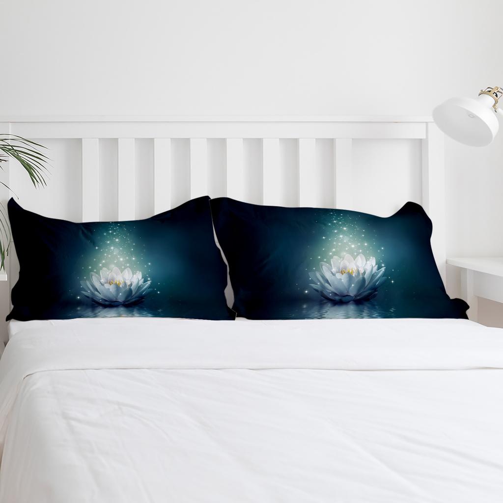 Magic Lotus Flower Water Surface Duvet Cover With Pillow Case Custom 3pcs Bedding Set Quilt Cover Double Bed Home Textile