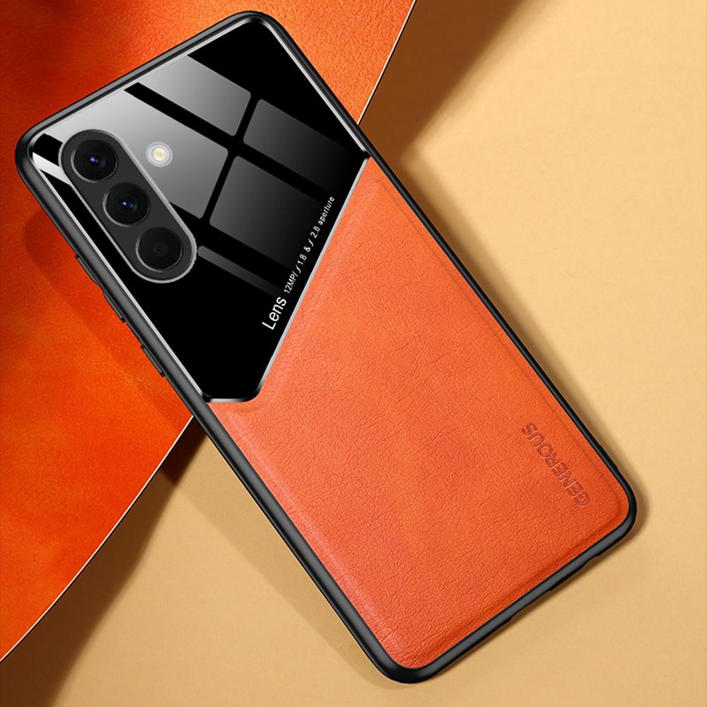 

For Samsung Galaxy A26 5G Case Leather Coated PC+TPU Phone Back Cover Red