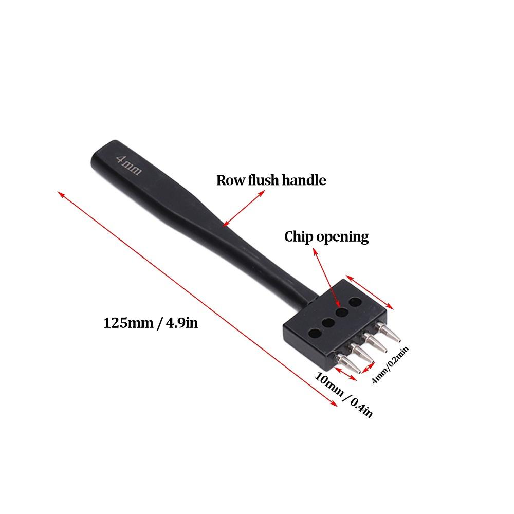 3pcs 4mm Punch Size Leather Punch Tool High Strength Steel Stitching Chisel Set Home Craft Use