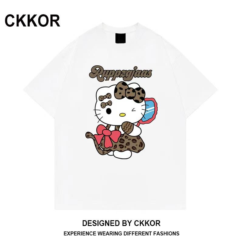

2026Kitty Cat shortsleeved Tshirt New Summer Style for Unisex and Women Loose Fit and Versatile Fashionable S