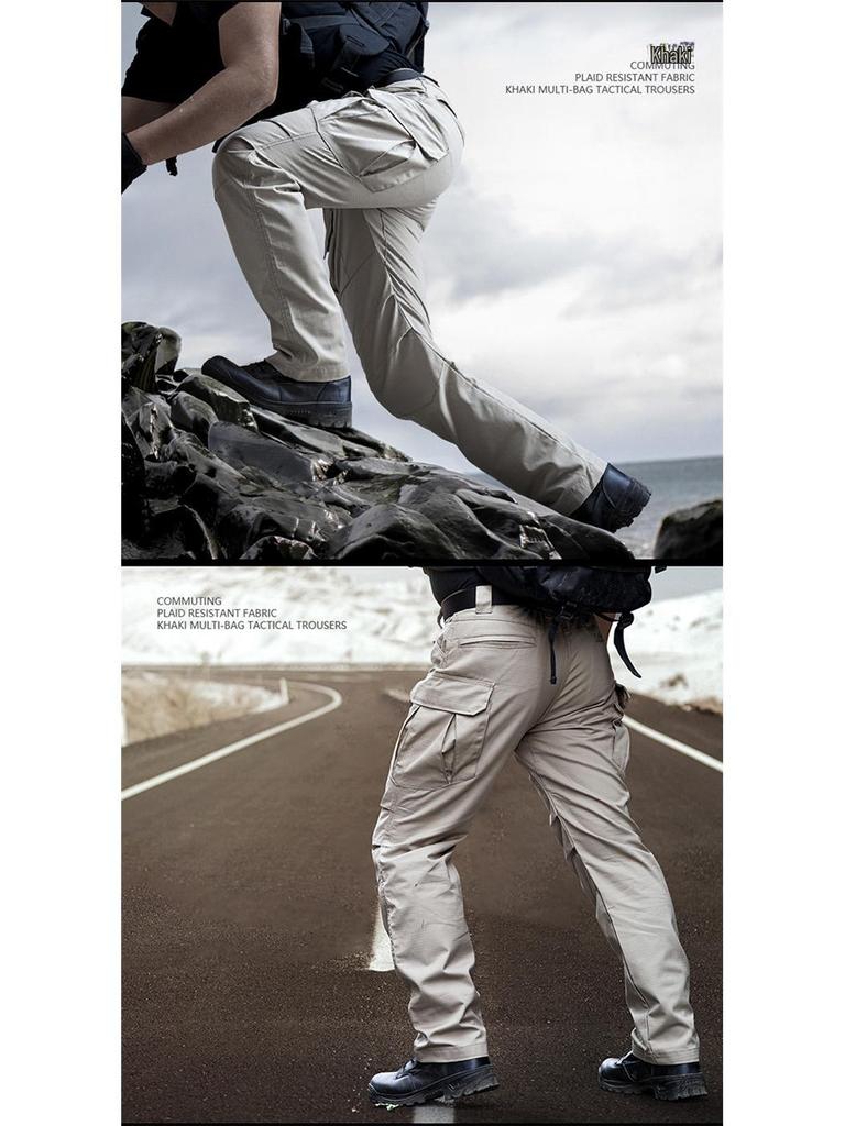 Archon IX8 Herr Taktiska Vattentäta Slim-Fit Flerfickor Utomhusträningsbyxor för Vår och Höst