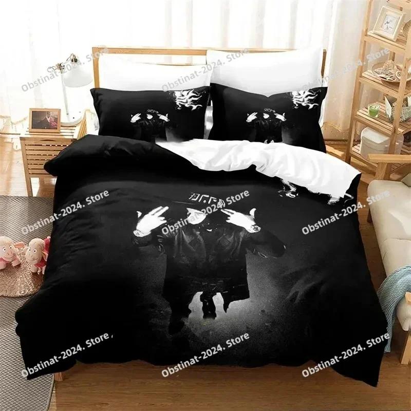 3D Hip Hop Singer Yeat Bedding Set Printed Single Comforter Quilt Bed Cover Duvet Cover Pillow Case 3 Pieces Set Kids Adult Size