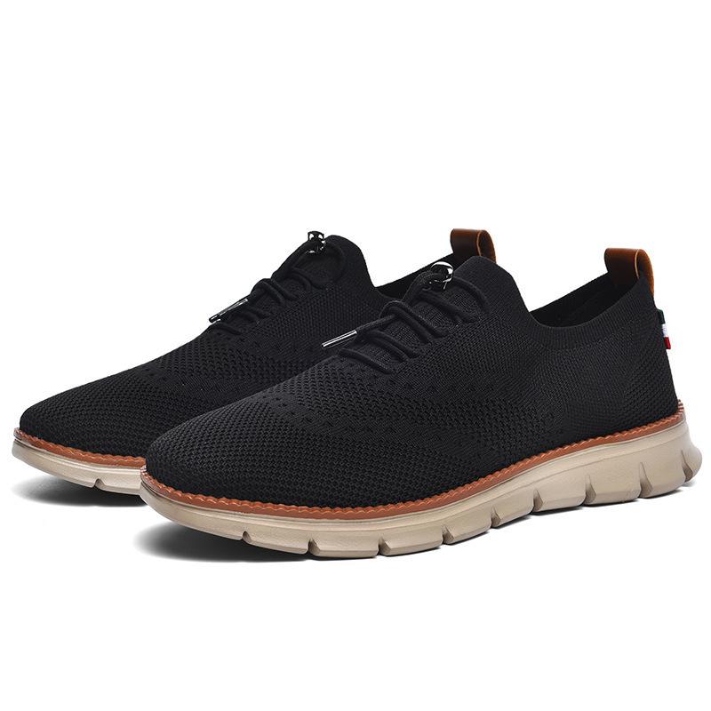 British Style Men'S Shoes Summer Breathable Sports Shoes Fly-Woven Mesh Shoes Men'S Normal Size 40-50