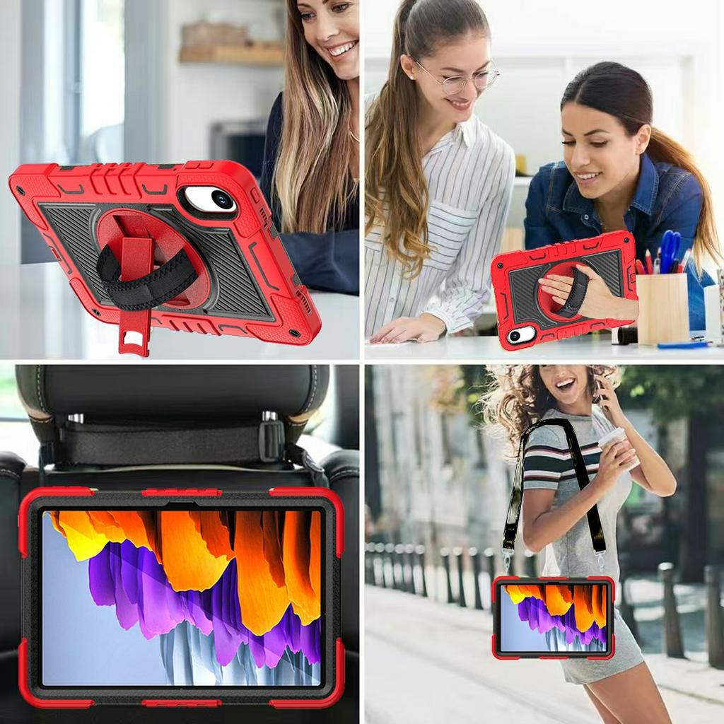 Pouzdro na tablet Xiaomi Redmi Pad 2 Silikonové + PC Nárazuvzdorný kryt s podpěrou a ramenním popruhem