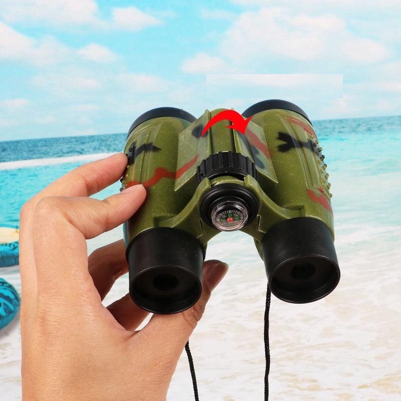 Foldable Kids Camouflage Binoculars With Compass For Outdoor Play