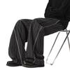 Old money style striped casual pants for men and women, spring and autumn retro loose drape wide-leg commuting versatile straight casual pants