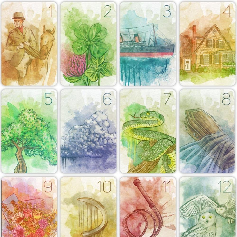 Innocent Secrets Lenormand 9*6cm 36 Pcs Cards Soft and Gentle Coloring Created with Delicate and Flowing Nature of Watercolors