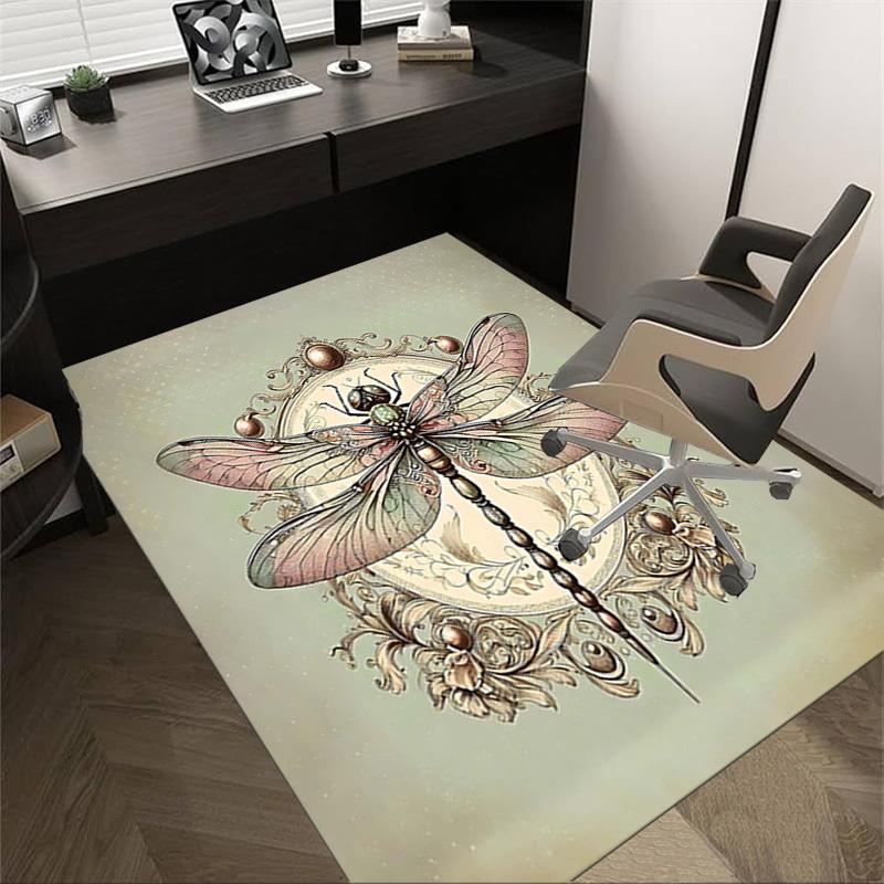 1PC Dragonfly Ornament Extra Large Non Slip Floor carpet, Office, family, bedroom, Studio Large Area Rug Indoor Rugs, Vibrant Colors