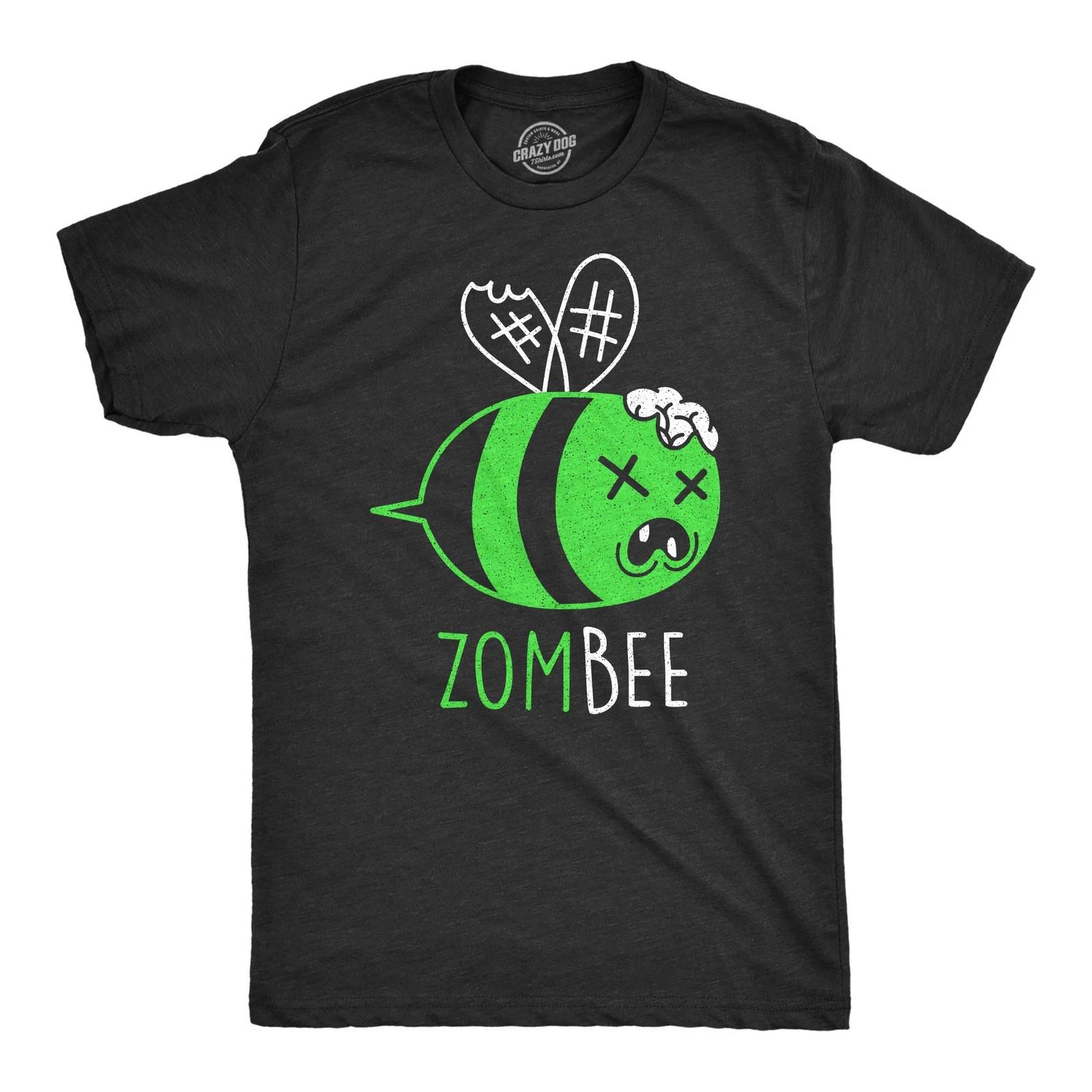 Mens Zombee T Shirt Funny Zombie Halloween Bumble Bee Novelty Graphic Tee XXXXL
