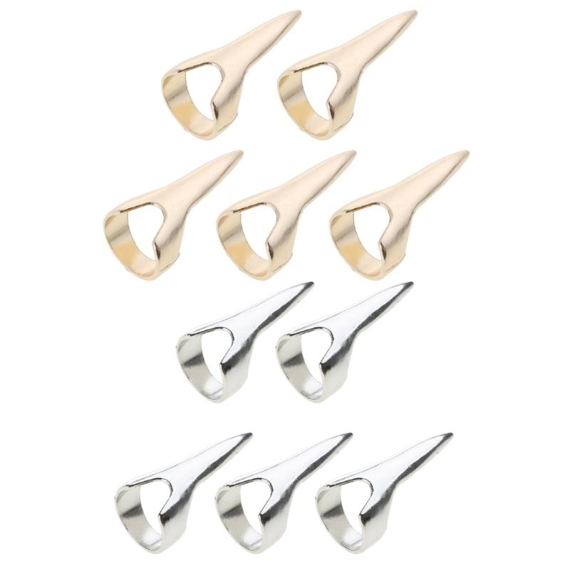5pcs Retro Nail Finger Ring Comb Tip Joint Ring Halloween Cosplay Curling Hair Extension Tool Punk Party Jewelry Gift