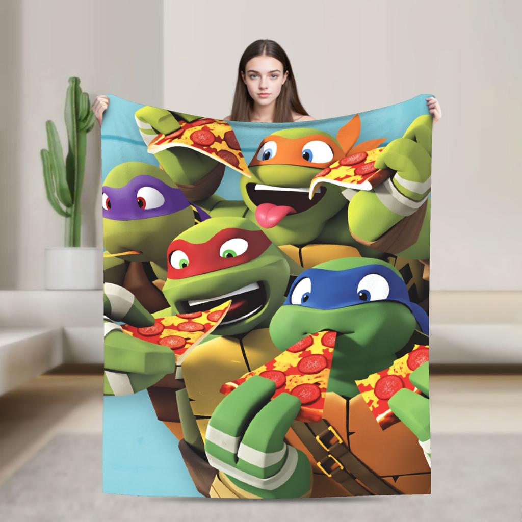 TMNT Game Blanket Quality Soft Throw Blanket Autumn Girls Boys Living Room Graphic Bedspread