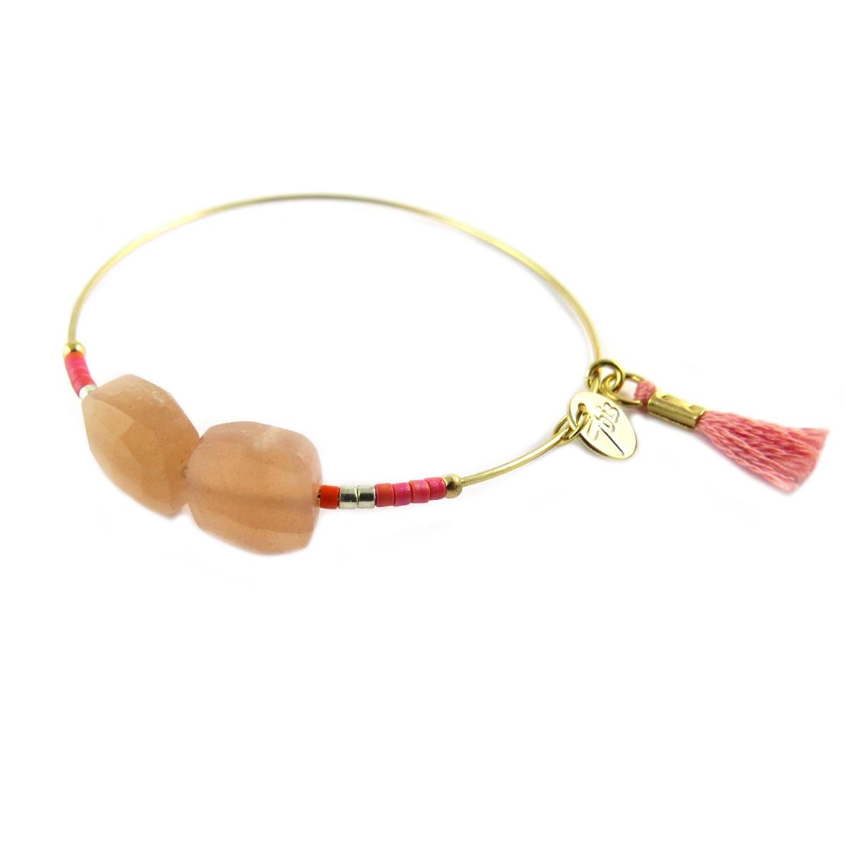 

7bis [Q1373] - Браслет Artisan Boho розовое персиковое золото - 50 мм 10 мм