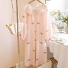 Women's Cloud Cotton Midi Pajama Dress - Fresh Lace, One Size, for Spring & Autumn