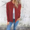 Autumn Winter Women's Casual Versatile Zipper Pocket Jacket Coat for Europe America Cross-border