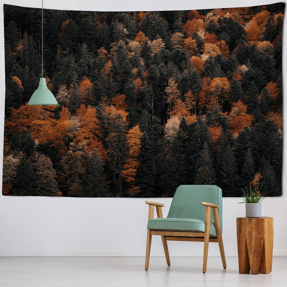 Living Room Bedroom Decoration Tapestry Natural Scenery Wall Hanging Home Wall Background Cloth Forest Tree Large-sized Tapestry